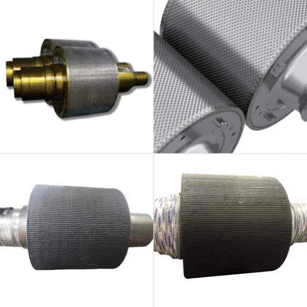 Roller press rollers, tyres and studded surfaces
